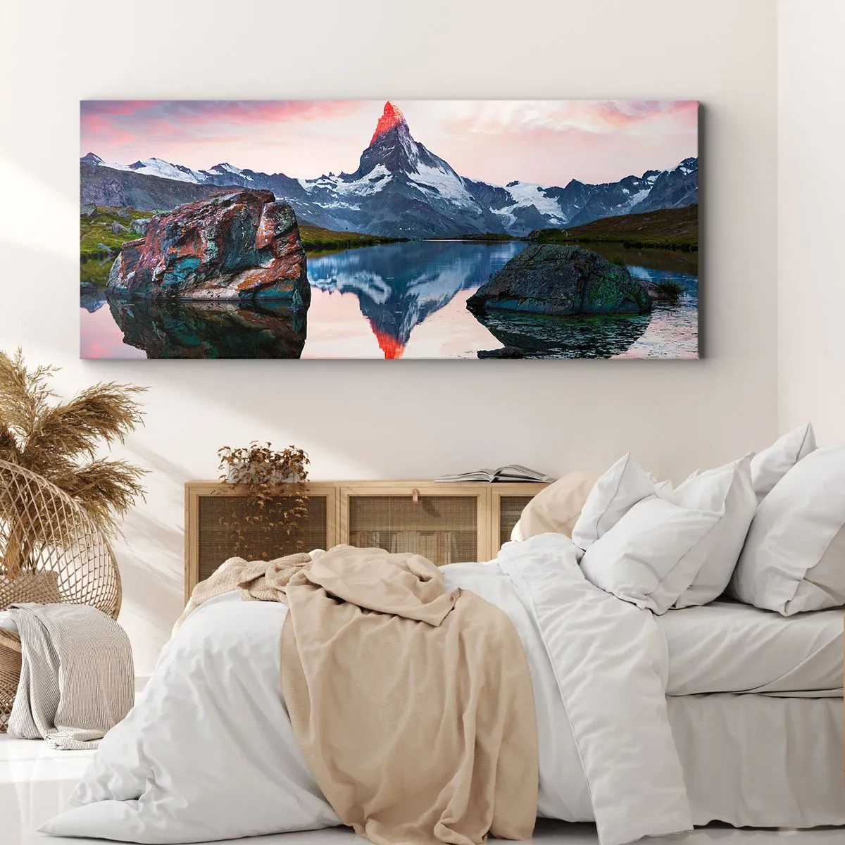 Impression sur toile - Image sur toile - Le coeur des montagnes est chaud - 90x30 cm