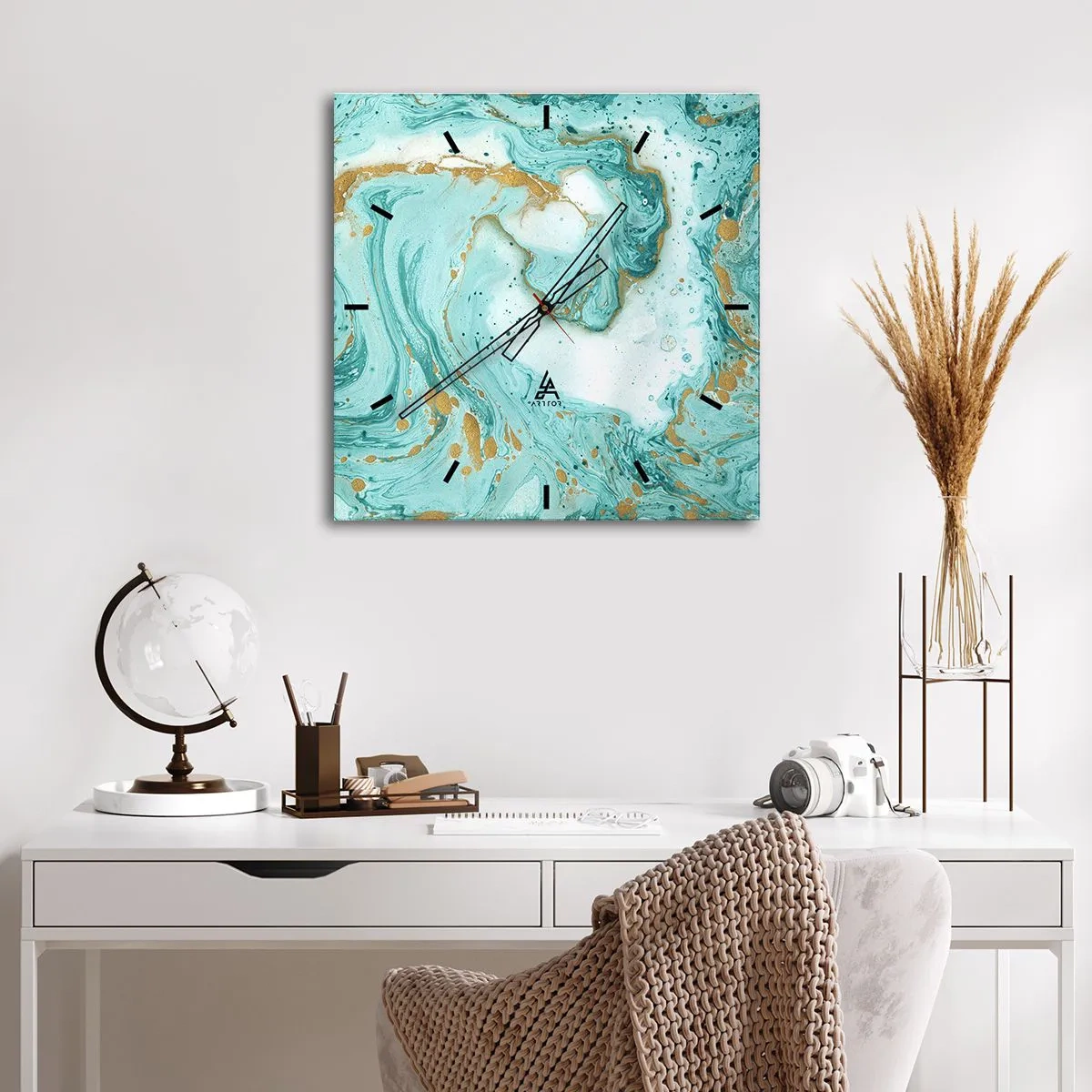 Horloge murale - Pendule murale - Sous la grande vague de l'ère Edo - 40x40 cm