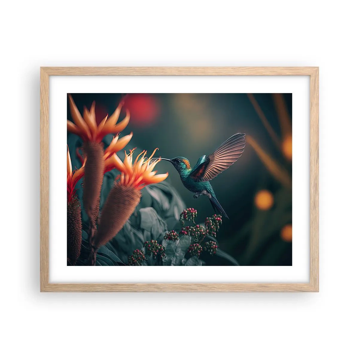 Affiche dans un chêne clair - Poster - une vie vraiment colorée - 50x40 cm