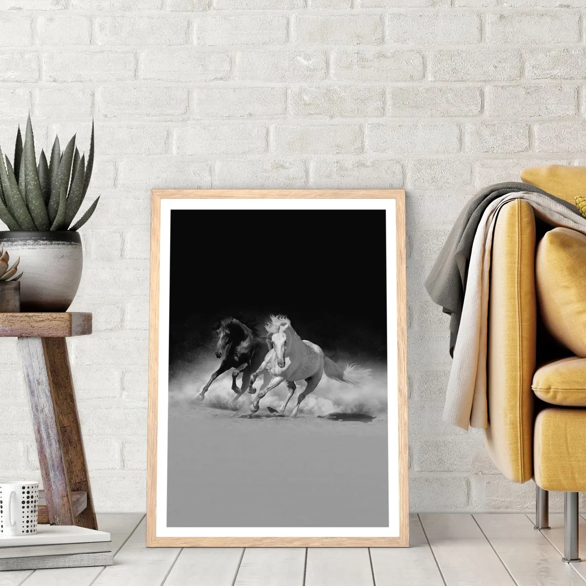 Affiche dans un chêne clair - Poster - Galop de la liberté - 40x50 cm