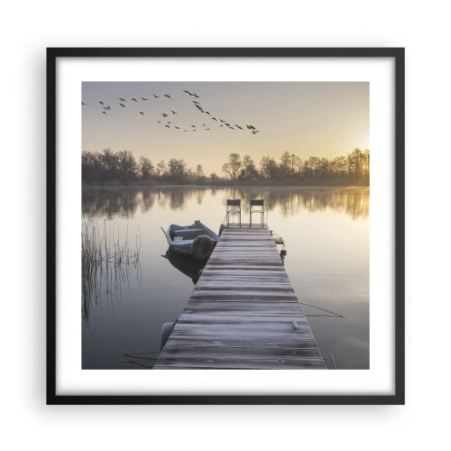 Affiche dans un cadre noir - Poster - Je reviendrai - 50x50 cm