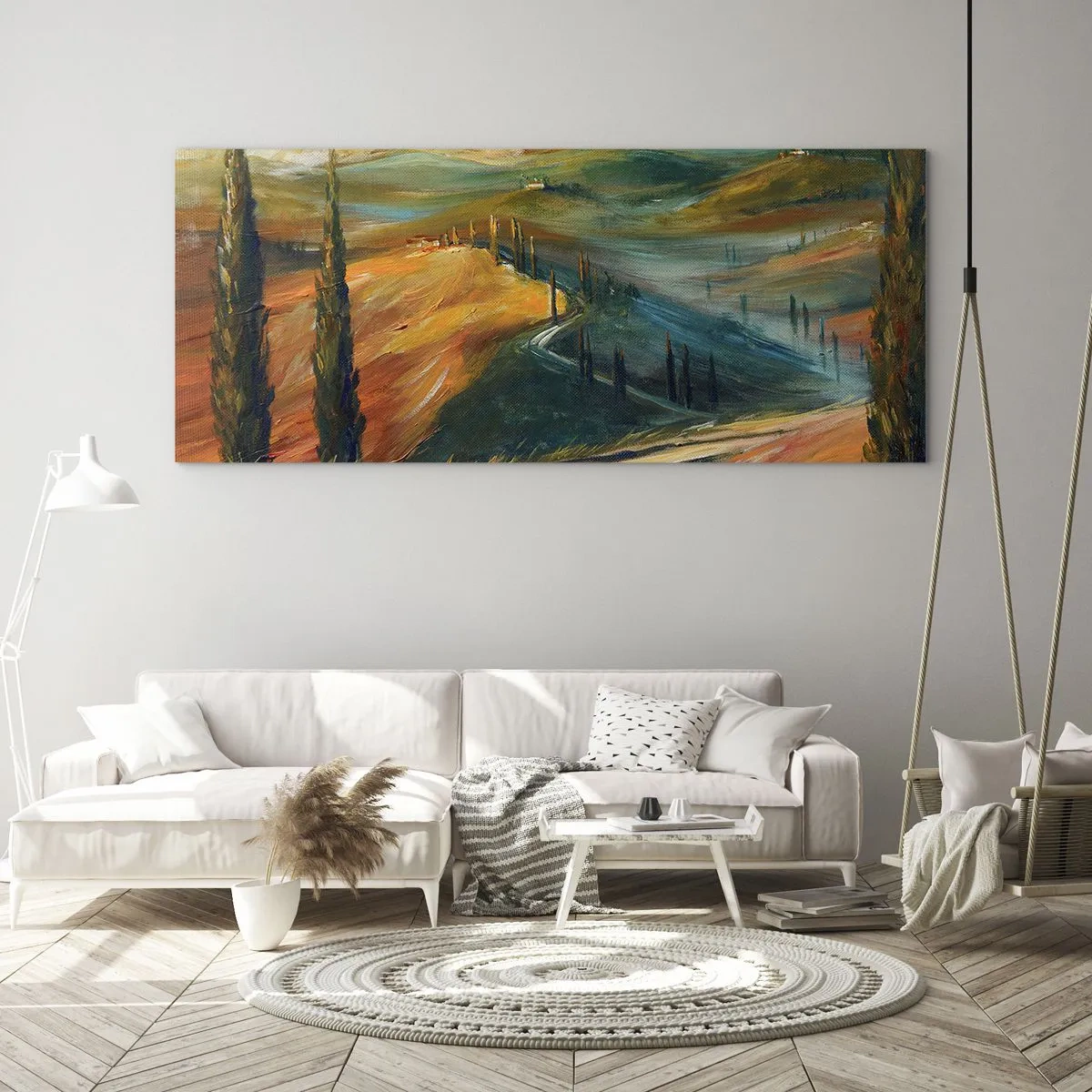 Impression sur verre - Image sur verre - paysage toscan - 100x40 cm