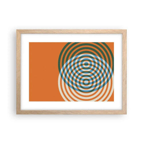 Affiche dans un chêne clair - Poster - Variation circulaire abstraite - 40x30 cm