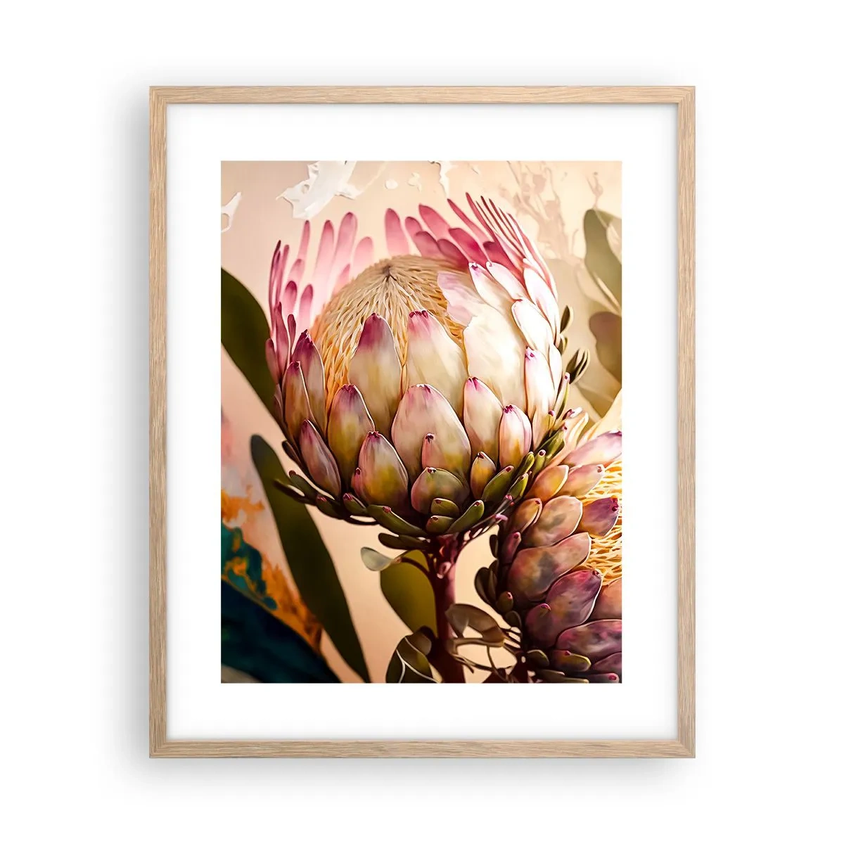 Affiche dans un chêne clair - Poster - Tendrement embrassé - 40x50 cm