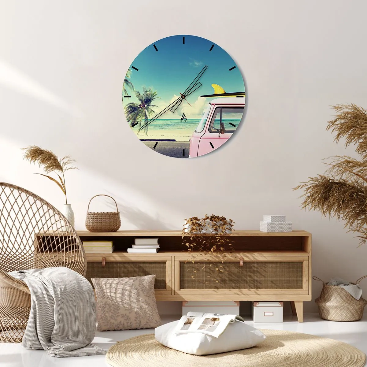 Horloge murale - Pendule murale - Il est temps de commencer les vacances - 30x30 cm