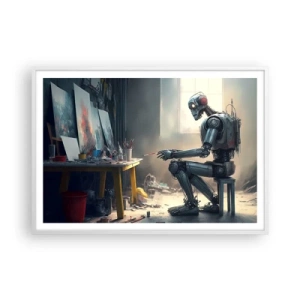 Affiche dans un cadre blanc - Poster - L'acte de création - 100x70 cm