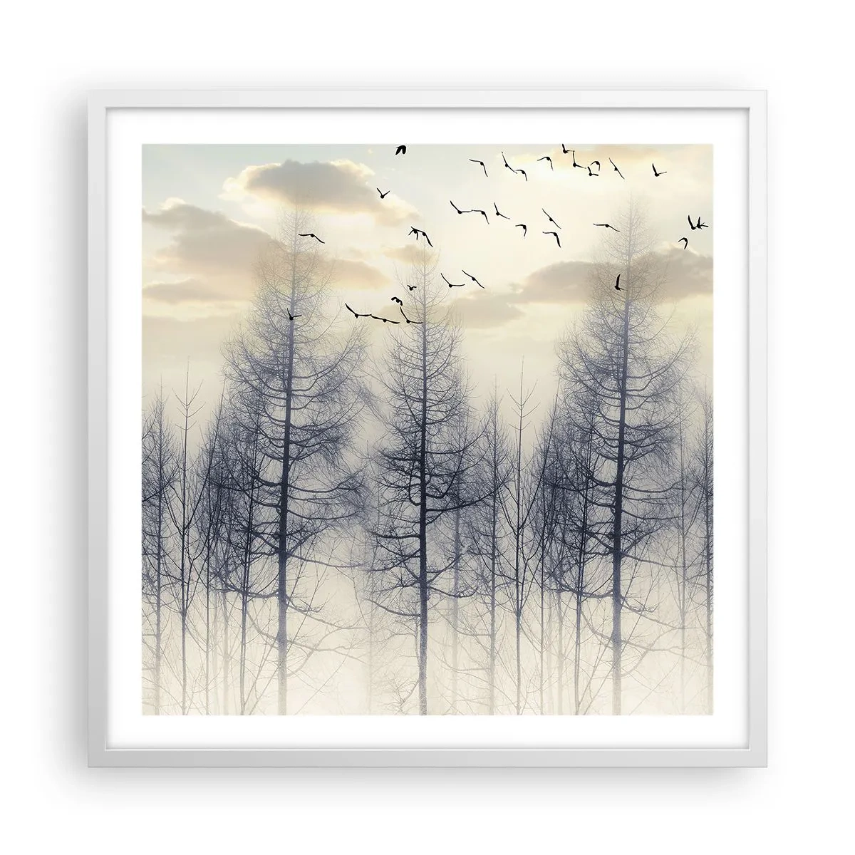 Affiche dans un cadre blanc - Poster - L'âme de la forêt - 60x60 cm