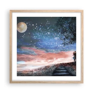 Affiche dans un chêne clair - Poster - Spectacle étoilé - 50x50 cm