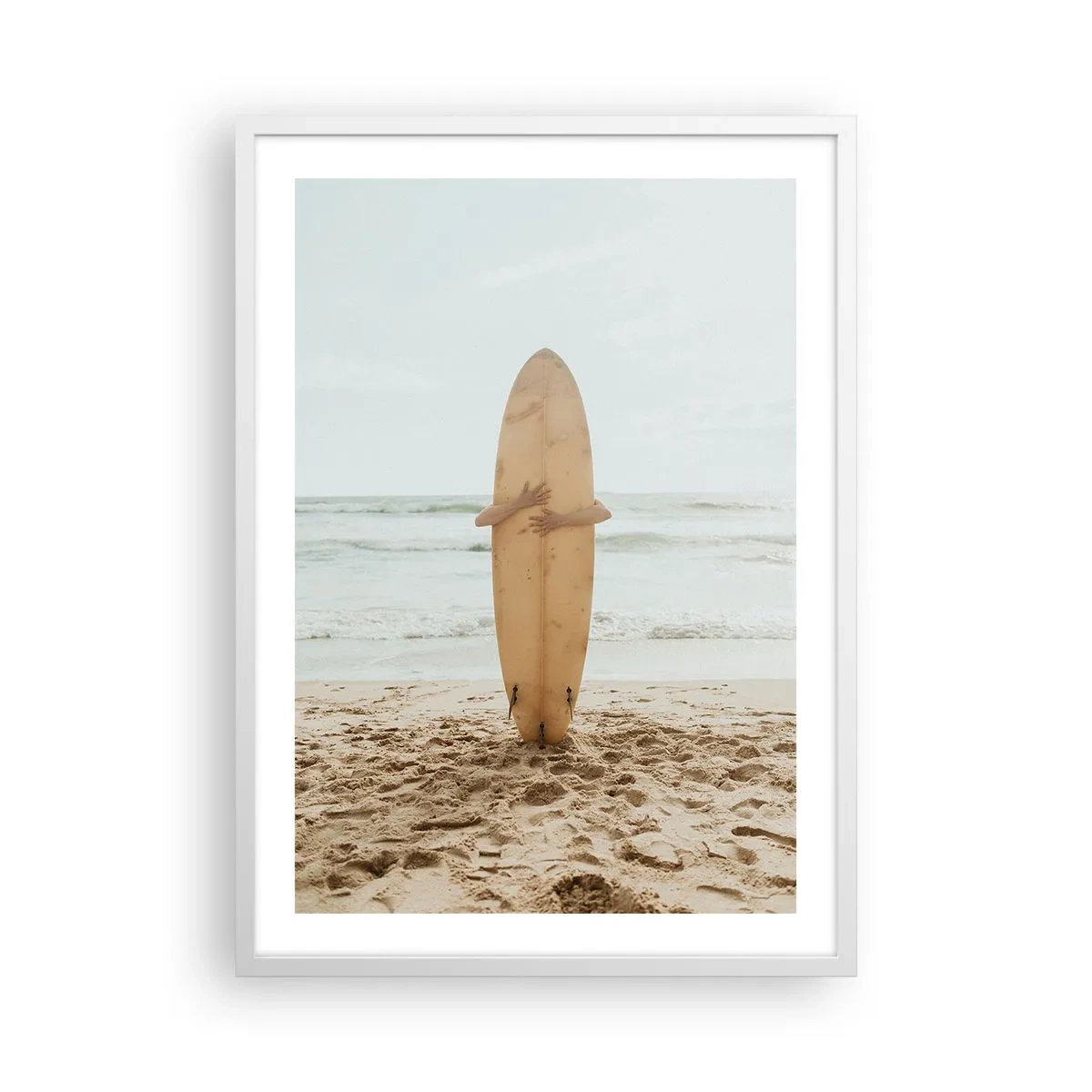 Affiche dans un cadre blanc - Poster - Pour l'amour des vagues - 50x70 cm