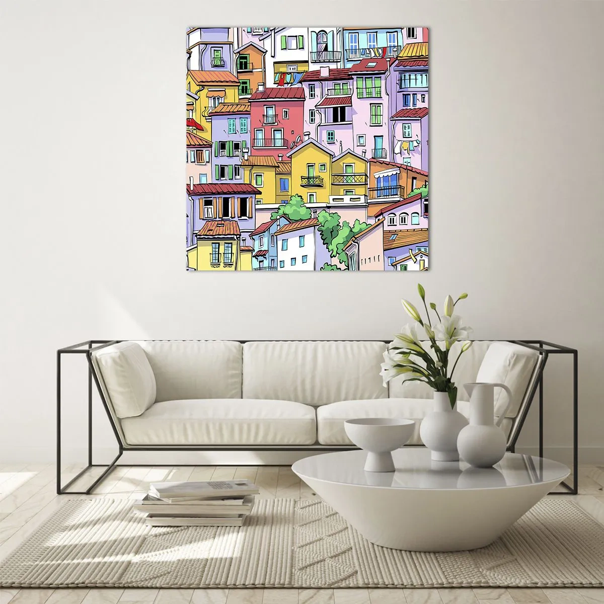 Impression sur verre - Image sur verre - Ville joyeuse - 40x40 cm
