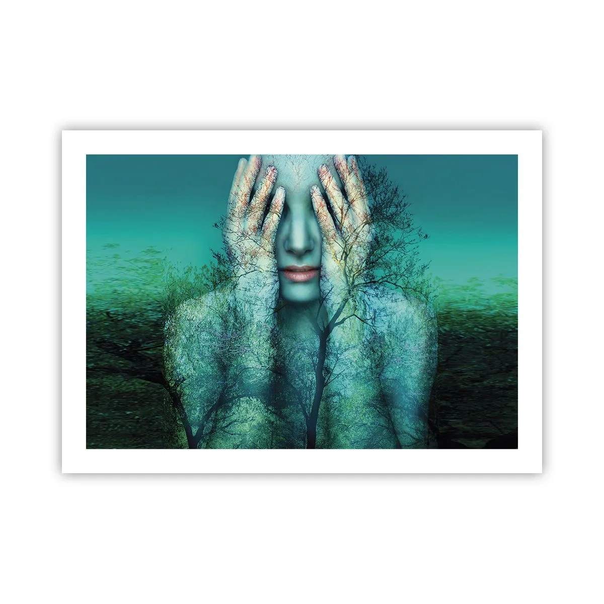 Affiche - Poster - immergé dans l'azur - 70x50 cm