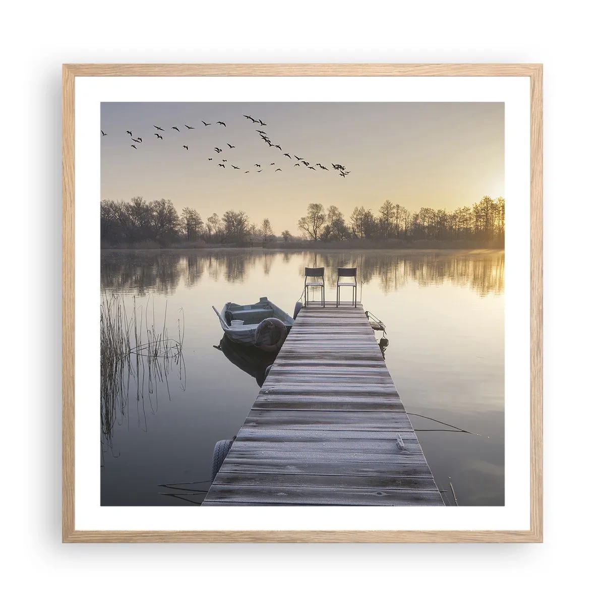 Affiche dans un chêne clair - Poster - Je reviendrai - 60x60 cm