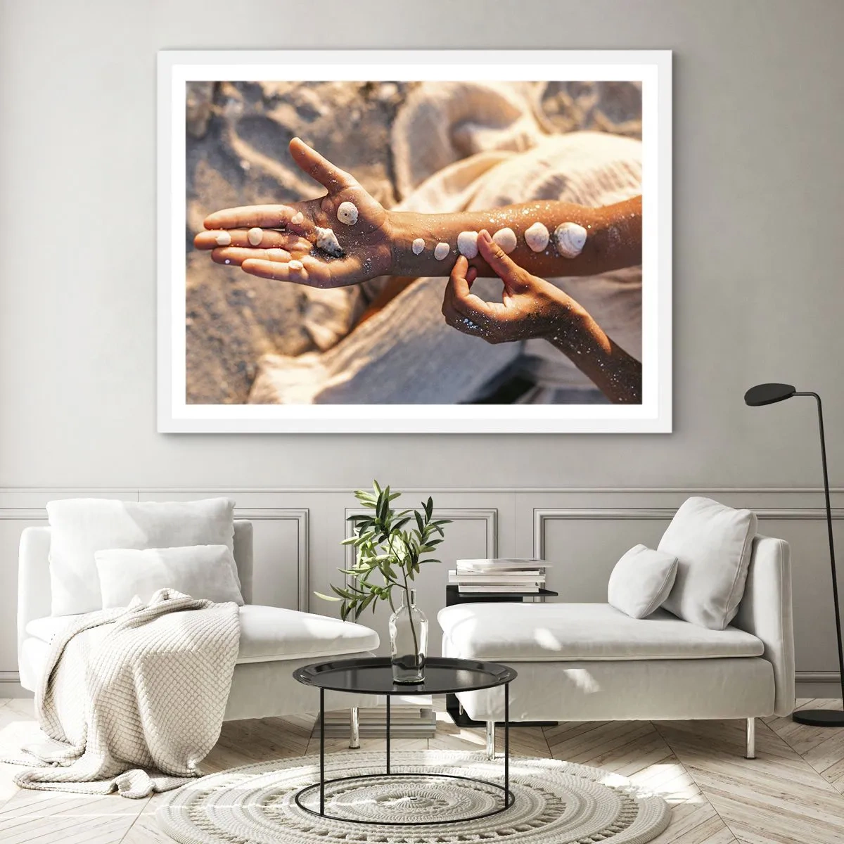 Affiche dans un cadre blanc - Poster - La beauté à portée de main - 40x30 cm