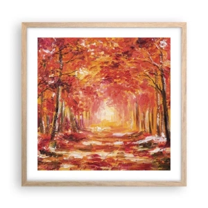Affiche dans un chêne clair - Poster - Forêt de cuivre - 50x50 cm