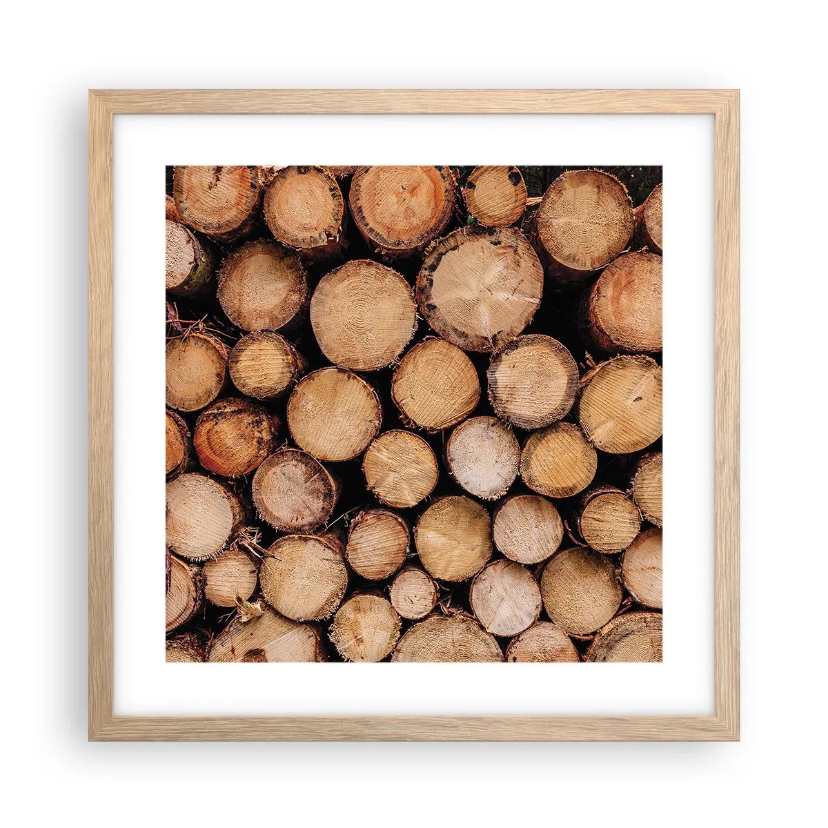 Affiche dans un chêne clair - Poster - Nouveau commencement - 40x40 cm