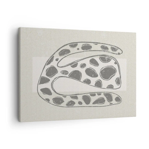 Impression sur toile - Image sur toile - Motif organique abstrait dans des tons de gris - 70x50cm - Une étrange créature - Décoration murale moderne pour le salon et la chambre ARTTOR