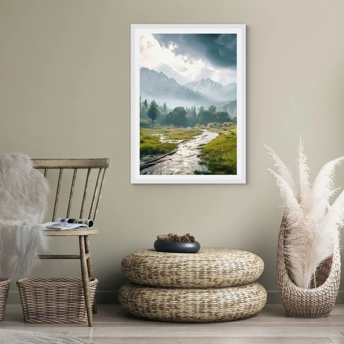 Affiche dans un cadre blanc - Poster - Aller et retour - 40x50 cm