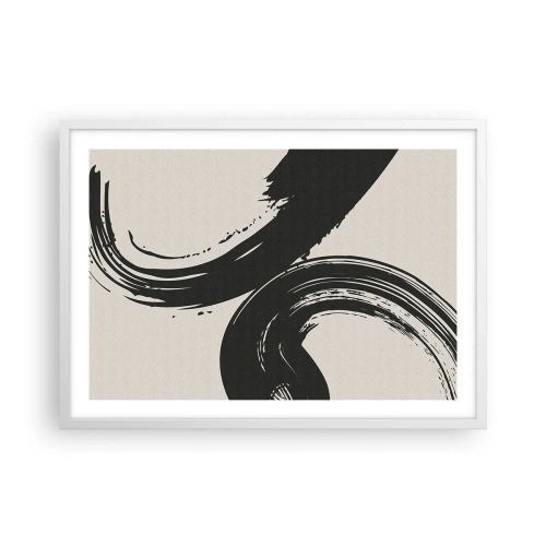 Affiche dans un cadre blanc - Poster - Balayage circulaire - 70x50 cm