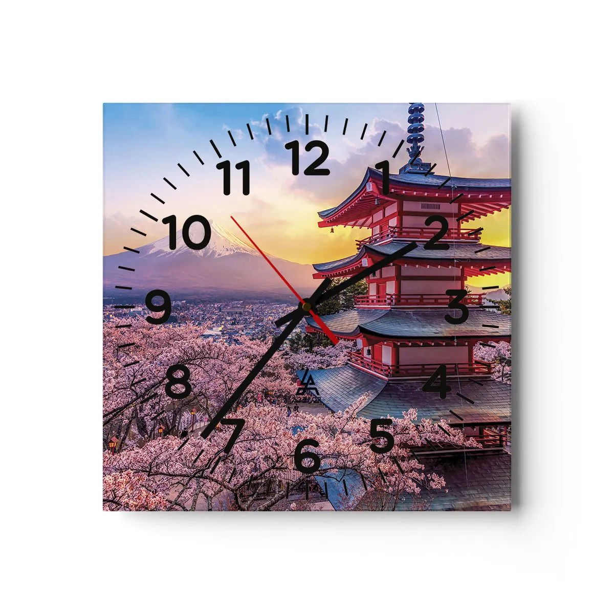 Horloge murale - Pendule murale - Essence d'âme japonnaise - 40x40 cm