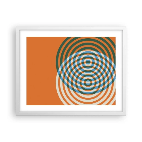 Affiche dans un cadre blanc - Poster - Variation circulaire abstraite - 50x40 cm
