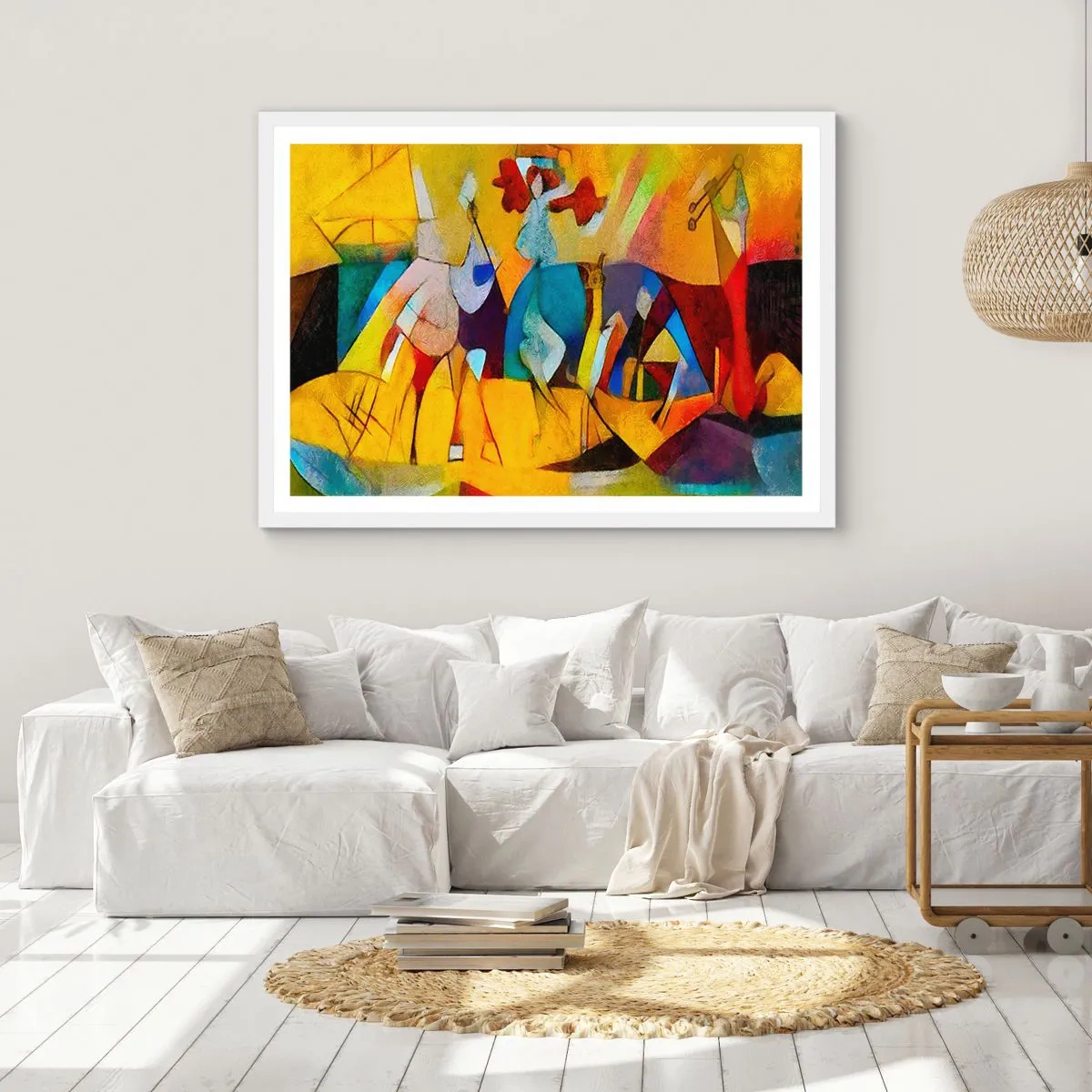 Affiche dans un cadre blanc - Poster - Soleil - vie - joie - 40x30 cm