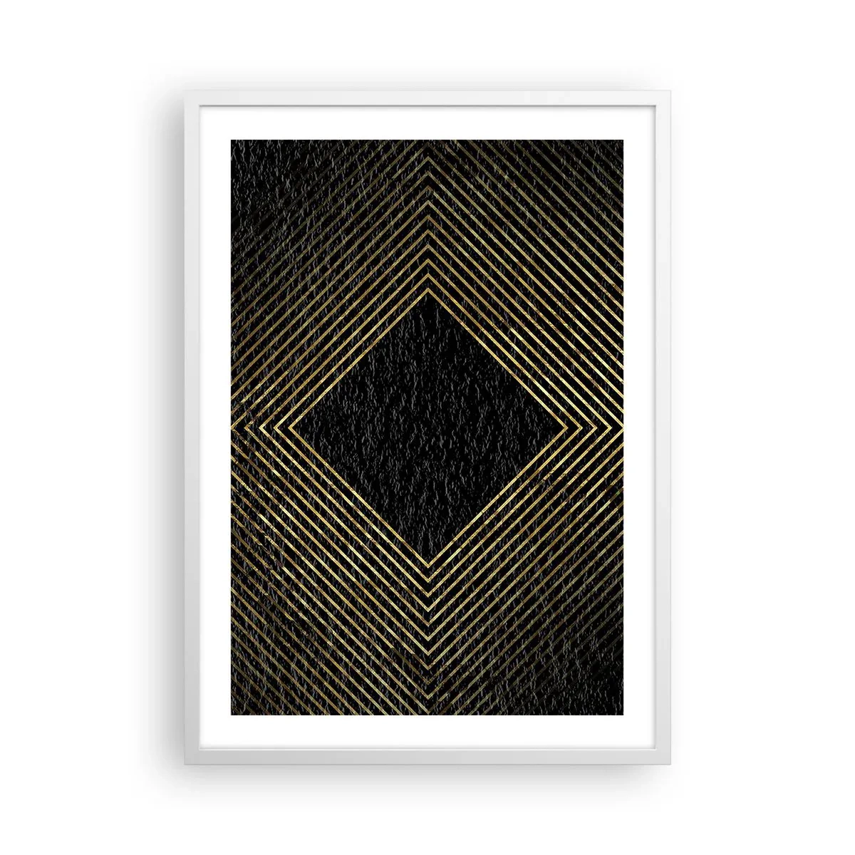 Affiche dans un cadre blanc - Poster - Géométrie dans un style glamour - 50x70 cm