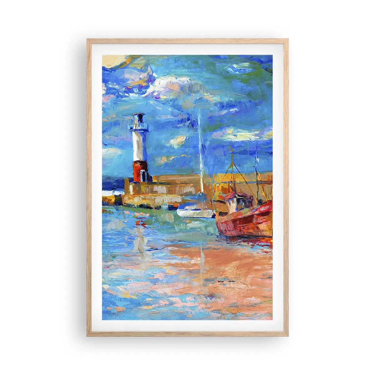 Affiche dans un chêne clair - Poster - Un après-midi dans la baie arc-en-ciel - 61x91 cm