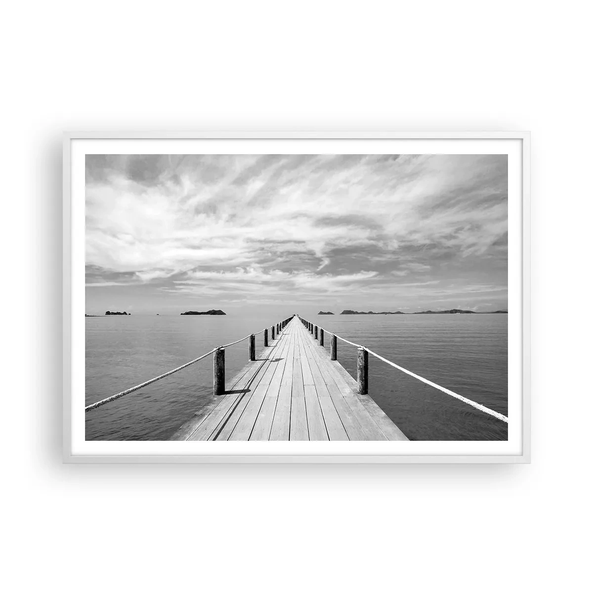 Affiche dans un cadre blanc - Poster - Et peut-être un voyage... - 100x70 cm