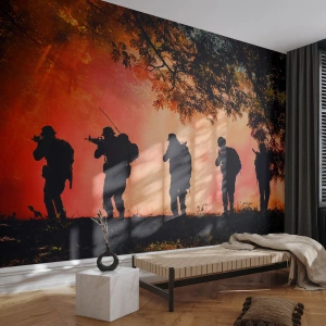 Papier Peint Photo Premium Canvas - … Tous pour un. - Soldat, Arme, Fusil - 450x315 cm
