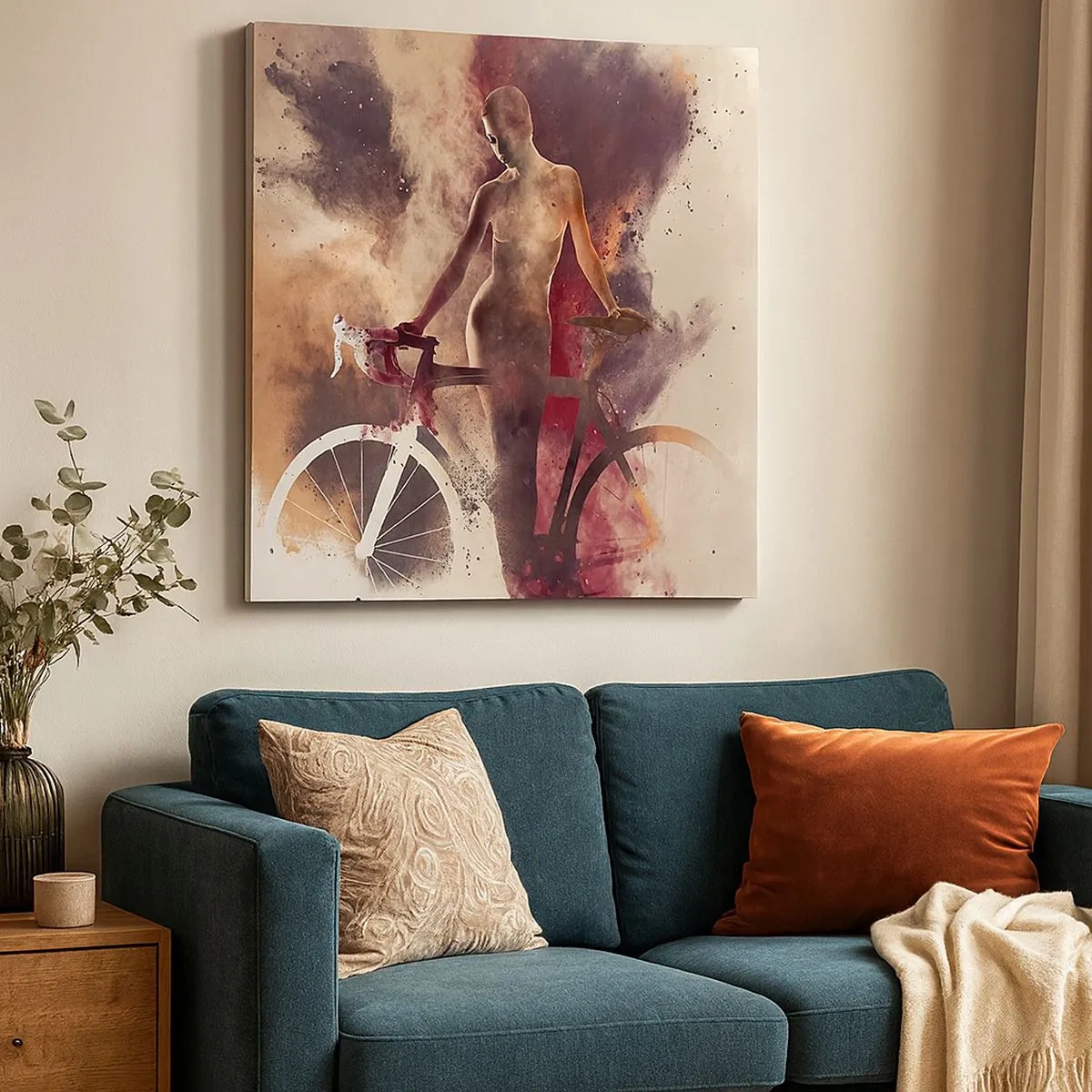 Impression sur toile - Image sur toile - Une âme de vélo aux formes marbrées - 30x30 cm
