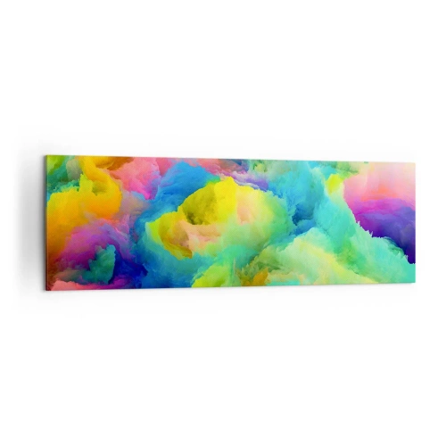 Impression sur toile - Image sur toile - Composition abstraite aux couleurs de l'arc-en-ciel - 160x50cm - Plumule arc-en-ciel - Décoration murale moderne pour le salon et la chambre ARTTOR