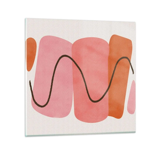 Impression sur verre - Image sur verre - mouvement doux des formes - 30x30 cm