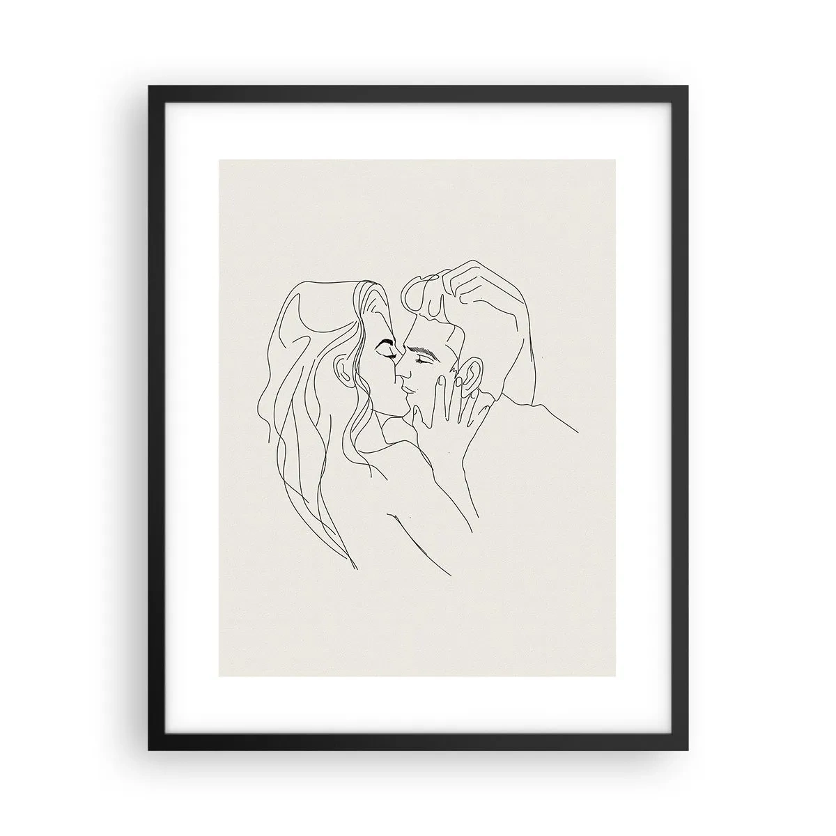 Affiche dans un cadre noir - Poster - Enlacé de sentiment - 40x50 cm