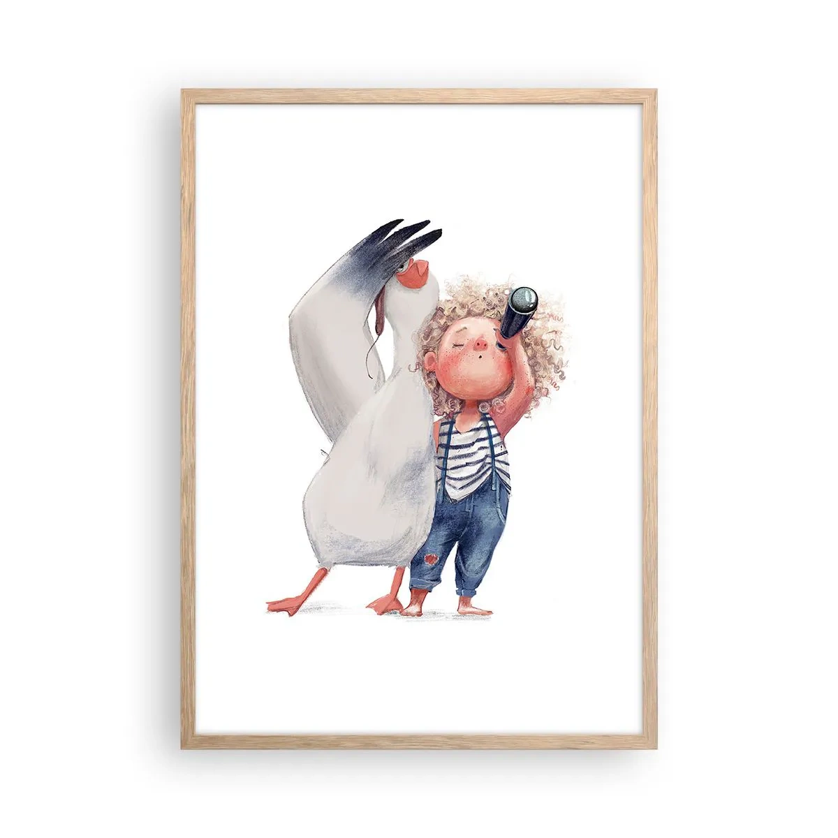 Affiche dans un chêne clair - Poster - Plan de grand voyage - 50x70 cm