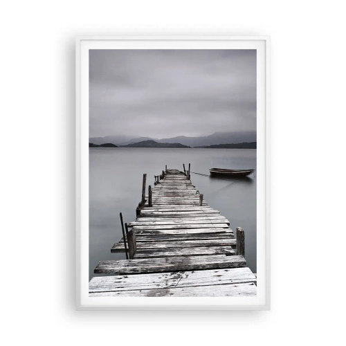 Affiche dans un cadre blanc - Poster - Tu peux partir demain - 70x100 cm