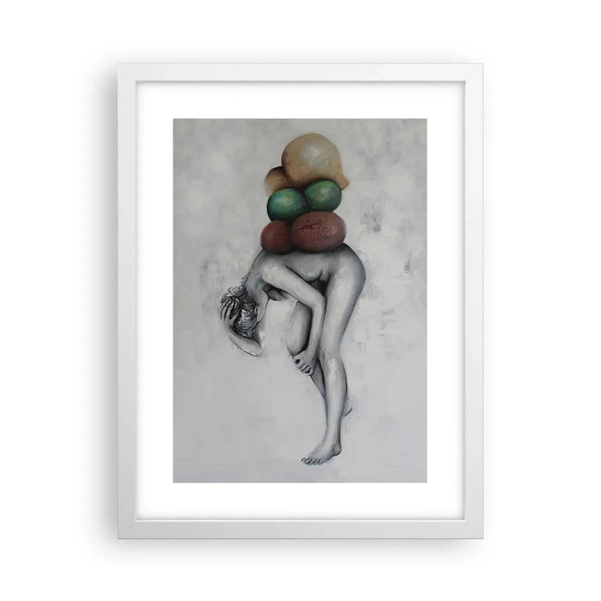 Affiche dans un cadre blanc - Poster - Le fardeau de la vie - 30x40 cm