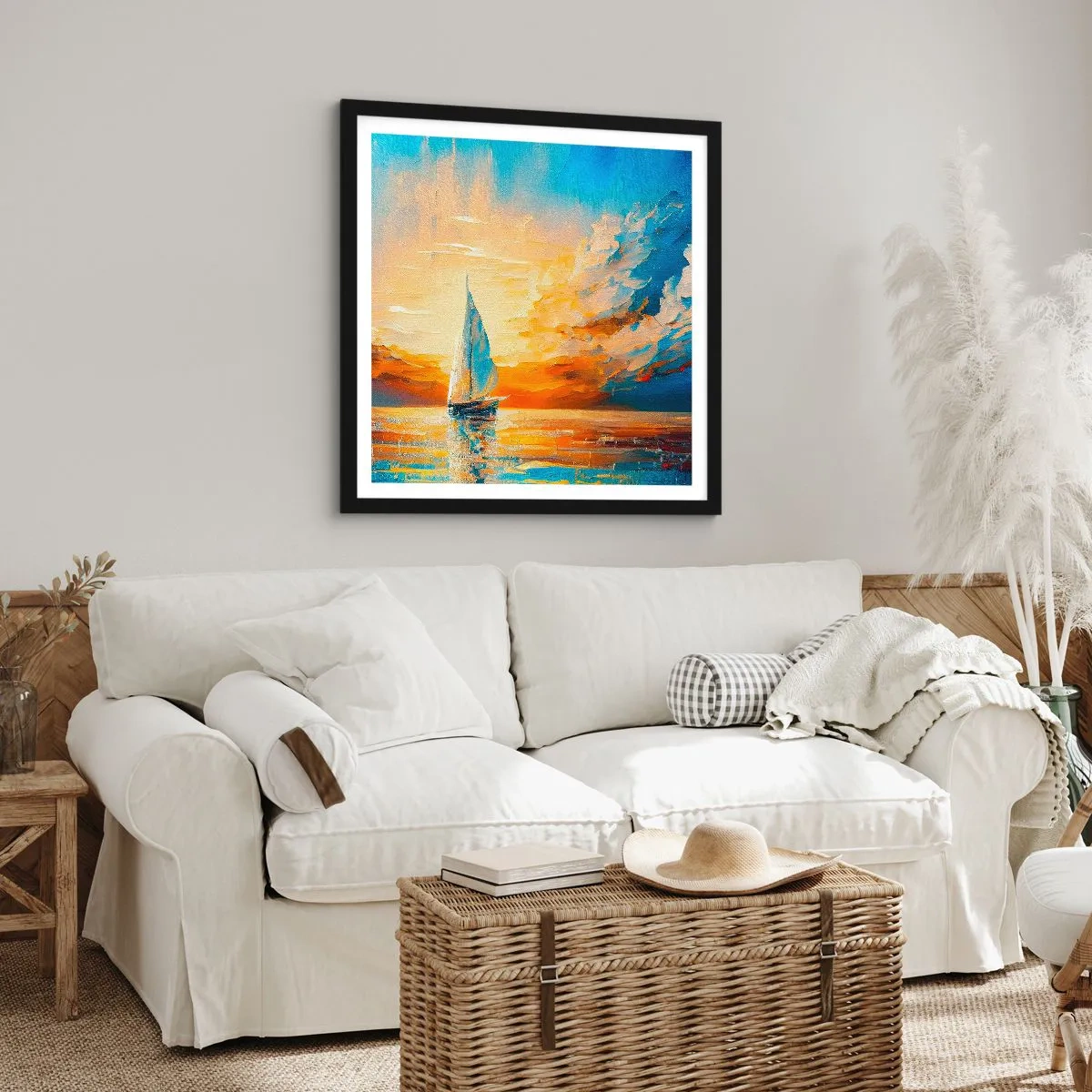 Affiche dans un cadre noir - Poster - Expédition en or - 40x40 cm