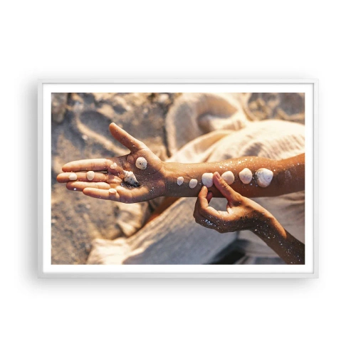 Affiche dans un cadre blanc - Poster - La beauté à portée de main - 100x70 cm