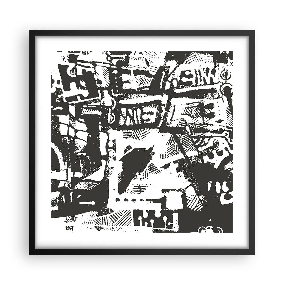 Affiche dans un cadre noir - Poster - Ordre ou chaos? - 50x50 cm