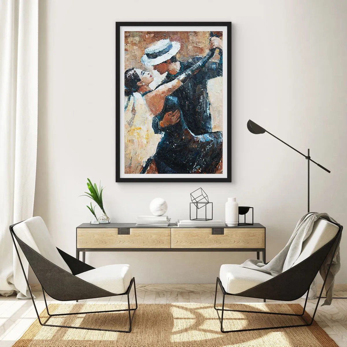 Affiche dans un cadre noir - Poster - À la Rudolf Valentino - 40x50 cm