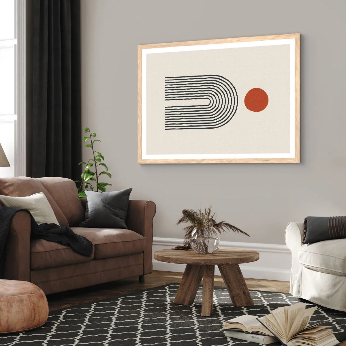 Affiche dans un chêne clair - Poster - Le magnétisme des formes et des couleurs - 100x70 cm