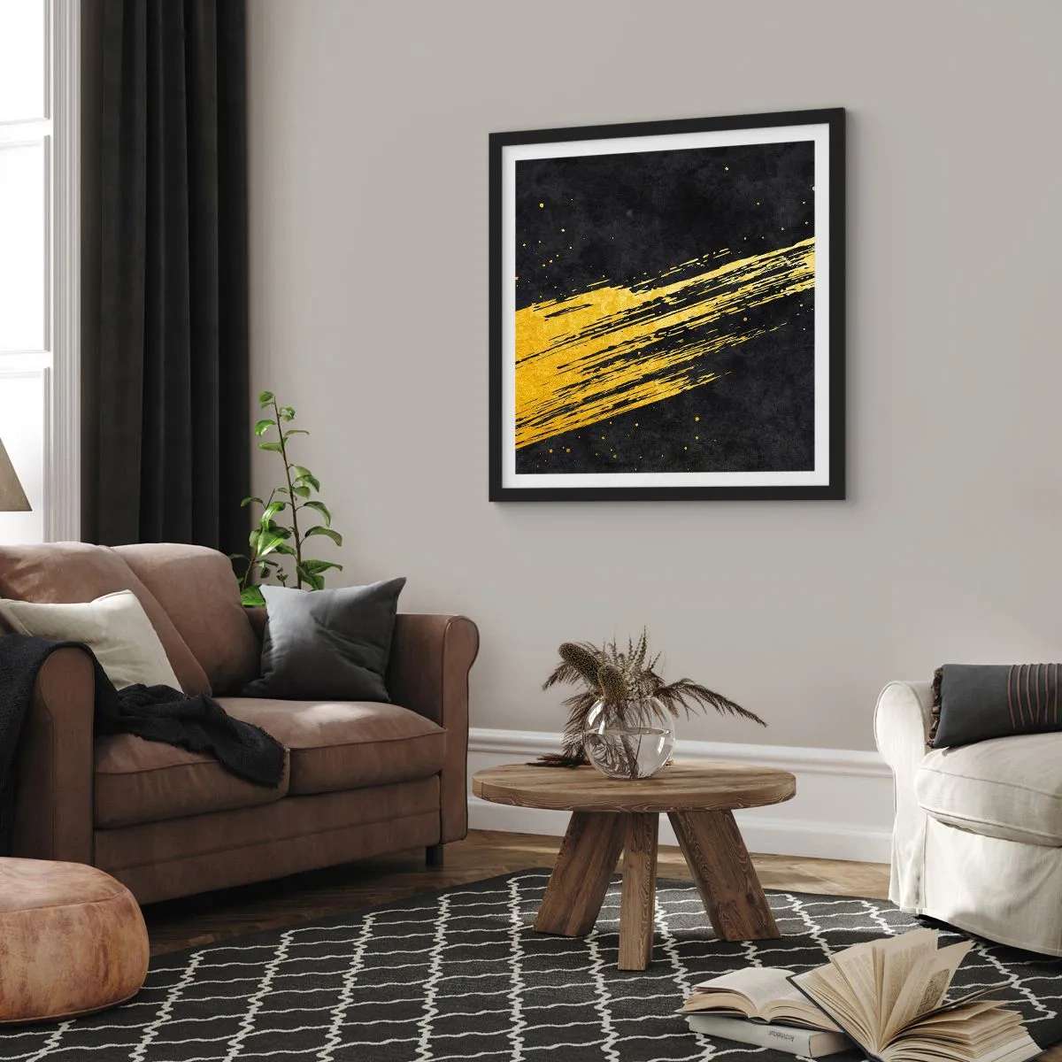 Affiche dans un cadre noir - Poster - Sautez dans l'hyperespace - 30x30 cm