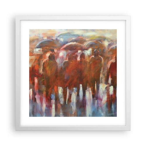 Affiche dans un cadre blanc - Poster - Identiques sous la pluie et dans le brouillard - 40x40 cm