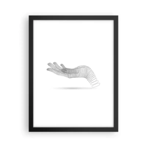 Affiche dans un cadre noir - Poster - La main ressort - 30x40 cm