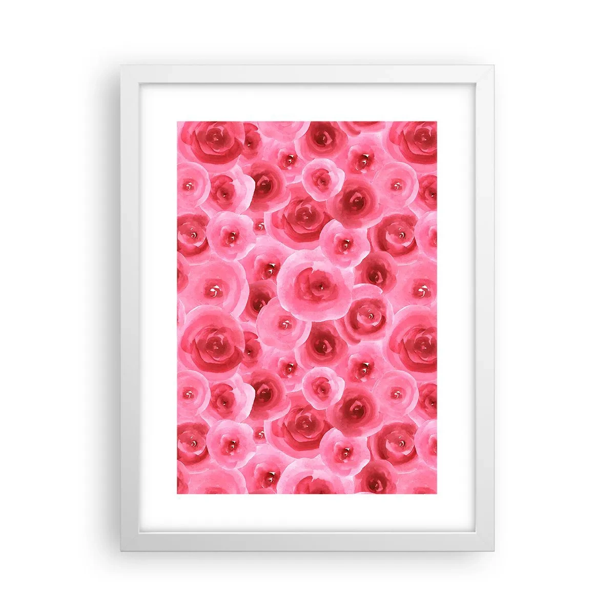 Affiche dans un cadre blanc - Poster - Roses en-haut et en-bas - 30x40 cm