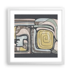 Affiche dans un cadre blanc - Poster - L'abstraction dans l'esprit précolombien - 40x40 cm