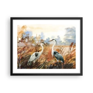 Affiche dans un cadre noir - Poster - Jusqu'où en automne ? - 50x40 cm