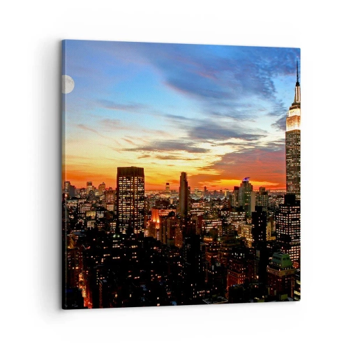 Impression sur toile - Image sur toile - Nuit américaine lumineuse - 60x60 cm