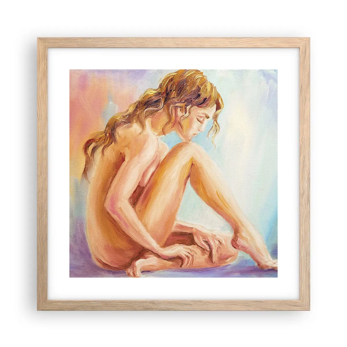Affiche dans un chêne clair - Poster - Acte de jeunesse - 40x40 cm