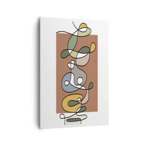 Impression sur toile - Image sur toile - Abstraction colorée avec des taches et des lignes - 70x100cm - Une abstraction qui mérite le sourire - Décoration murale moderne pour le salon et la chambre ARTTOR